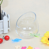 桌面水培多肉容器花瓶 斜口透明玻璃花盆 水养花卉绿植简约 鱼缸