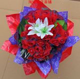 红玫瑰韩式花球材料婚庆用品结婚绢花鲜花创意仿真花新娘手捧花