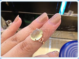 瑞拉珠宝 18K玫瑰金水润葡萄石戒指 超美卷草款 上手超美 定制款