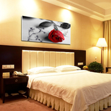 现代无框画玫瑰花挂画房间床头壁画客厅装饰画简约酒店客房版画
