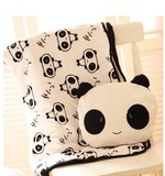 熊猫砂糖兔毛毯空调毯被子收纳包靠垫抱枕毯子包多用途汽车抱枕