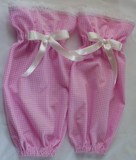 时尚韩版可爱长款粉色格子女式纯棉袖套成人个性护袖蝴蝶结套袖