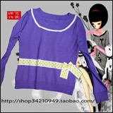 “衣香丽影”53916　 紫色圆领针织衫毛衣