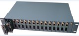机架式光纤收发器 16对百兆单模双仟网络监控光端机+2U双电源机架