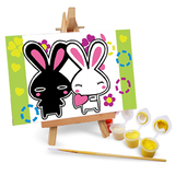 【黑白兔10*15】填色DIY数字油画手绘卡通系列儿童画动脑益智礼物