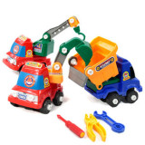 智乐妙 拆装工程车挖土机吊车自卸车 益智动手动脑玩具 送工具
