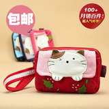 草莓猫 包邮 韩国韩版可爱女式拉链手拿包零钱包手机包女士小钱包