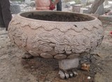 石头鱼缸大理石汉白玉石槽仿古青石做旧花盆石雕水池雕刻家居摆件