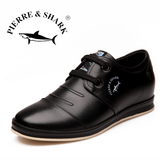 鲨鱼正品冬季休闲皮鞋潮男士款式防水保暖内增高皮鞋8cm厘米加绒