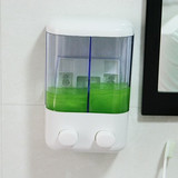 新生代 吸盘墙壁式洗手压皂液盒 双头口乳液清洁剂液流盛装器