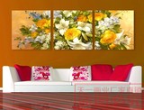 水晶画挂画客厅欧式无框画三联沙发背景墙墙画装饰画 五月的花季