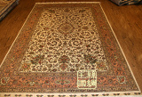 精品包邮伊朗进口纯手工打结真丝材质波斯图案6x9ft客厅卧室地毯