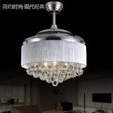 F2水晶隐形吊扇灯/简约时尚欧式仿古风扇灯电扇灯现代餐厅客厅LED