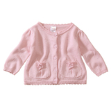外贸原单韩版女童婴幼儿全棉长袖毛线衣针织开衫宝宝薄款圆领外套