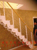 楼梯 双梁单板楼梯 高分子扶手 阁楼楼梯 楼梯立柱 实木踏板直梯