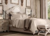 美式乡村床美式布艺双人床法式复古仿古床欧式床1.8米地中海风格