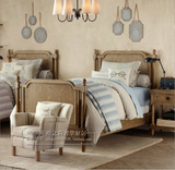 特价 出口外贸 法式复古儿童床 美式风格实木橡木单人床 家具定制