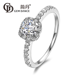 简丹采用施华洛世奇元素戒指女韩版婚戒银食指情人节礼物送女友