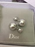 小S香港代购 Dior迪奥 14SS春夏 海报款 银灰色珍珠蕾丝耳钉 多色