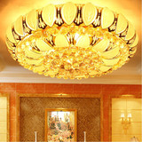 led金色水晶灯 圆形大气客厅卧室餐厅吸顶灯 直径60 80cm 1 1.2米