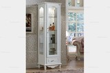 韩式全实木松木白色单门酒柜象牙白欧式客厅玻璃储物柜家具可定做