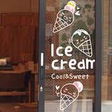 可爱冰淇淋墙贴纸 冷饮冰激凌店铺橱窗玻璃贴纸  冰柜雪糕棒冰贴