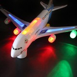 空中巴士 A380 闪光电动飞机 儿童电动玩具 飞机模型 拼装玩具