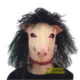 五娃争福 万圣节乳胶面具电锯惊魂3猪八戒面具恶搞恐怖猪头面具
