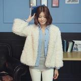 现货韩国进口正品代购女装BABIROLEN冬装高贵毛毛保暖外套开衫