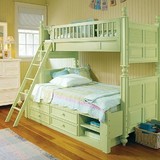 美式乡村儿童子母床上下床双层床挂梯高低床实木床欧式床定制特价