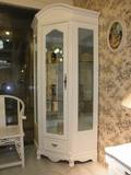 上海 定制 品牌 白色 欧式 实木 家具 转角 玻璃 酒柜 709型
