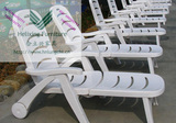 冲钻特价时尚加厚白色塑料沙滩折叠椅躺椅泳池会所酒店扶手椅家具