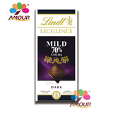 Lindt瑞士莲特醇排装黑巧克力 原装进口正品保证 70%可可 100g装