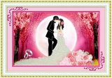 婚庆丝带绣玫瑰客厅大挂画幸福的约定最新3D画印花立体包邮