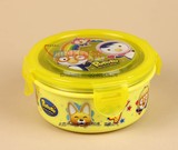 韩国小企鹅PORORO不锈钢碗 儿童餐具 带盖饭碗  饭盒食盒带盖