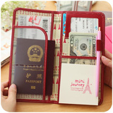 韩国可爱旅行护照包长款 日本机票护照夹证件包真皮多功能保护套