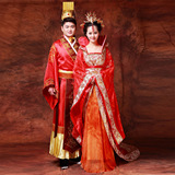 中式婚礼唐装改良汉服女唐朝拖尾皇后贵妃装公主仙女演出舞台服装
