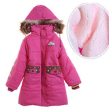 女童冬季童装新款韩版中大童加厚绒棉服儿童冬装长版保暖外套1017