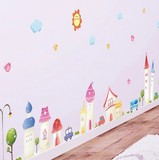 环保三代可移除墙贴纸 卡通小镇儿童房幼儿园墙贴纸 DIY不伤墙面