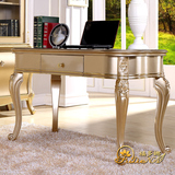 福多娜欧式金色电脑桌家用实木书桌现代简约写字台小户型办公桌