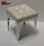 不锈钢矮凳子 时尚创意 个性沙发凳休闲皮凳方梳妆凳穿鞋凳贵妃凳