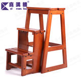 优惠越南进口橡胶实木宜家收纳家用两用折叠楼梯凳楼梯椅凳子梯子