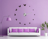 新款创意diy挂钟客厅个性渐变墙贴钟表时尚时钟扫秒机芯单面蝴蝶
