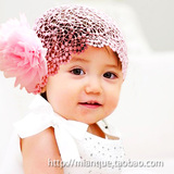 女婴儿假发发带头饰头花帽 宝宝假发发带韩国版周岁宝宝拍照必备