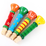 多彩木制小喇叭有声玩具 卡通口哨/小喇叭 儿童益智吹奏玩具/乐器