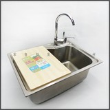 加厚加深厨房橱柜不锈钢拉丝单槽水槽洗菜盆单盆洗碗池子厨盆一体