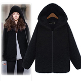 韩国代购 2014新款女装毛毛外套 韩版休闲宽松中长款加厚冬装外套
