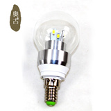 奥古灯饰LED灯泡E27E14螺口led球泡灯3WLED节能高亮LED贴片光源