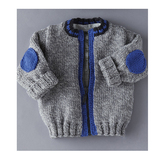 织黛纯手工编织2015新款男儿童小孩冬季加厚开衫圆领毛衣外套定制