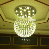 简约现代水晶吊灯客厅灯LED餐厅灯圆形吊线水晶灯大厅灯楼梯灯具